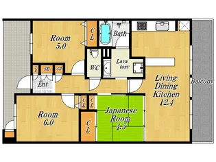 ルネアムパセオ【8階】の間取り