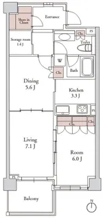 アデニウム高輪【8階】の間取り