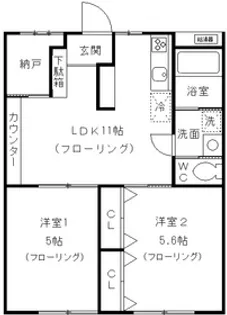 百合丘ハイコーポB棟【1階】の間取り