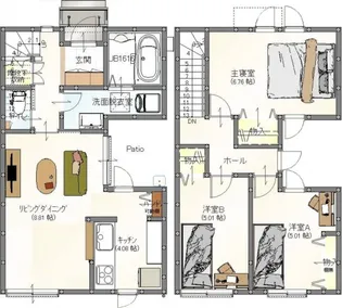 広島県広島市南区旭2【一戸建】の間取り