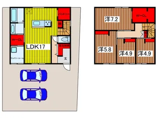 埼玉県さいたま市緑区大字三室【一戸建】の間取り