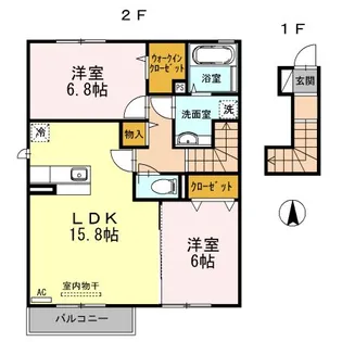 兵庫県西脇市野村町【アパート】の間取り