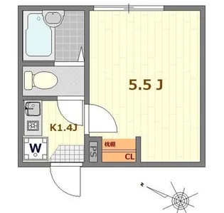 セシリア扇大橋【1階】の間取り