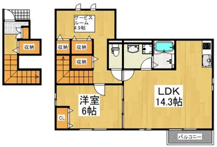 アムール ベルフルール【2階】の間取り