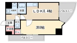 カスタリア新梅田【7階】の間取り