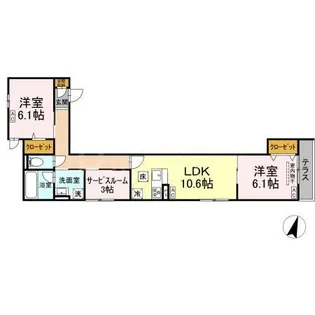 セレスティア扇VII【2階】の間取り