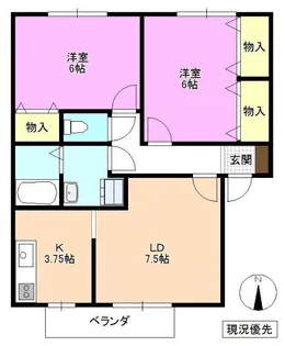 フローレンス・エム E棟【2階】の間取り