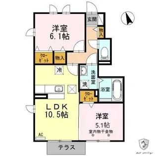 ルレ・エ・シャトー【1階】の間取り