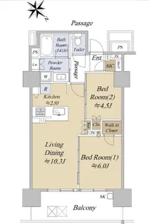 シティハウス巣鴨【12階】の間取り