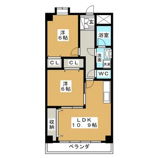 バンベール野並【3階】の間取り