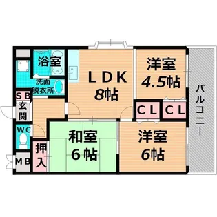 パークヒル鶴美【3階】の間取り