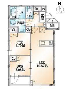オープンブルーム八広east【1階】の間取り