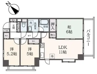 ポピーヒルズ永田【1階】の間取り