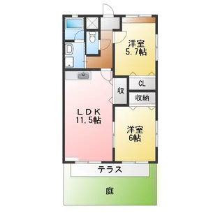 メルベーユ南山【1階】の間取り