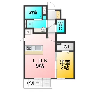 ハッピーハイム【1階】の間取り