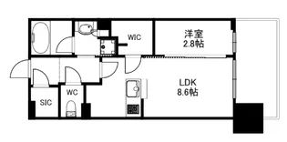 プラウド難波【8階】の間取り