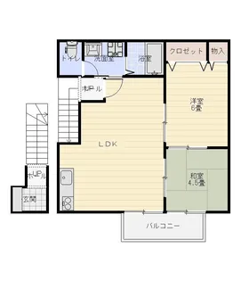 ローズコート阿部B棟【2階】の間取り