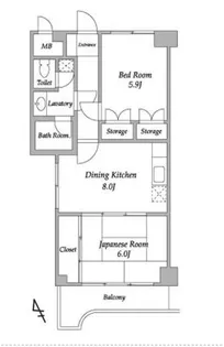 ベルエア調布【6階】の間取り