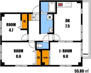 パークファイブ B棟【2階】の間取り