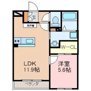 ヴィーナス・ヒルズ近見【4階】の間取り