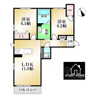 BEREOコンフォート北島田B【3階】の間取り