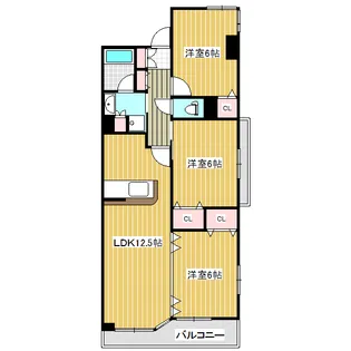 泉ロイヤルタワーST【3階】の間取り