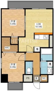 エヴァーグリーン思案橋【14階】の間取り