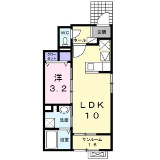 クオーレII【1階】の間取り