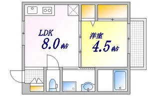 RIVERE吉島【2階】の間取り