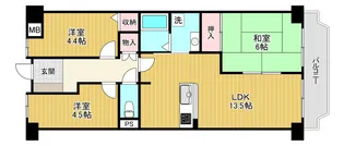ローズハイツ香里園【8階】の間取り