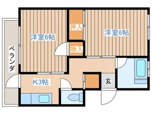 天王前コーポ【1階】の間取り