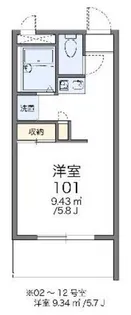 レオパレスコーポテラダ【2階】の間取り