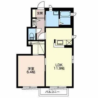 ハッピーハウスA【1階】の間取り