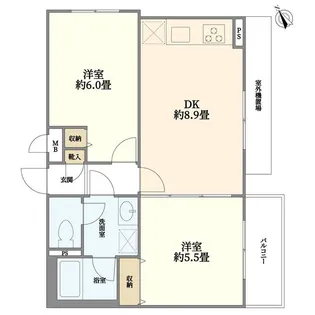 ル・ポール東白楽XVI【2階】の間取り
