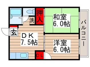 プレジール六実【2階】の間取り