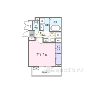 ラフレシールウエスト【1階】の間取り