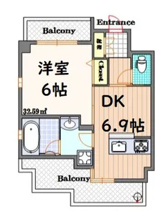シティライフ本町西ラブニール【4階】の間取り