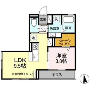 ONE TERMINAL PLACE(ワンターミナルプレイス)【1階】の間取り