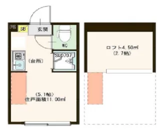 ハーモニーテラス中井【1階】の間取り