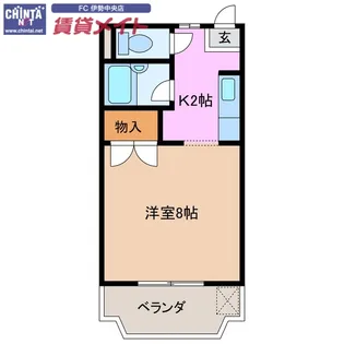 コーポみその【1階】の間取り
