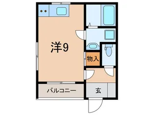 西福町1R【1階】の間取り