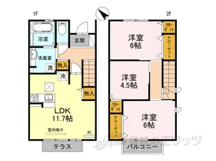 メゾネットコスモ【1階】の間取り