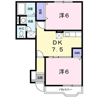 フラワーズA【1階】の間取り
