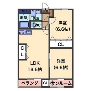 アンビション・グランデII【3階】の間取り