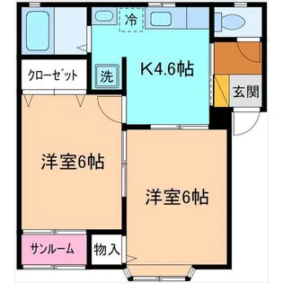 グラシアス粟津【2階】の間取り