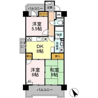 ル・ド・ソレイユ菰野【6階】の間取り