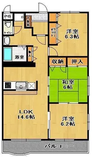 サニーフラット【2階】の間取り