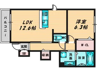 ルアーナA棟【1階】の間取り