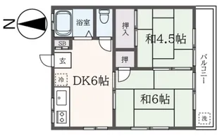 コーポきさらぎ【1階】の間取り
