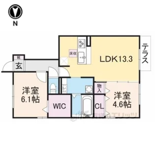 セジュールウワト【1階】の間取り